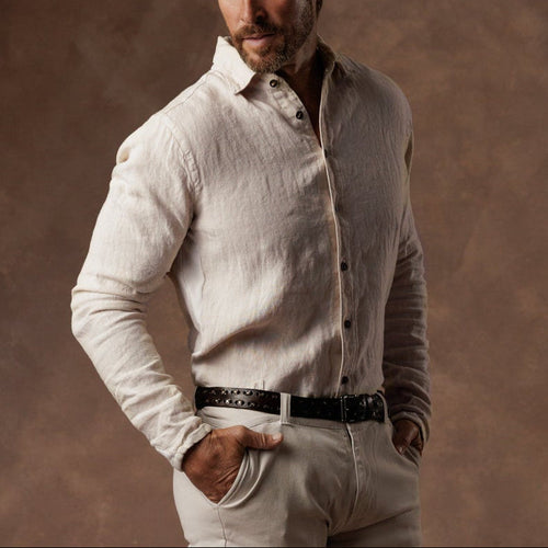 AER LINEN SHIRT / WHITE STONE